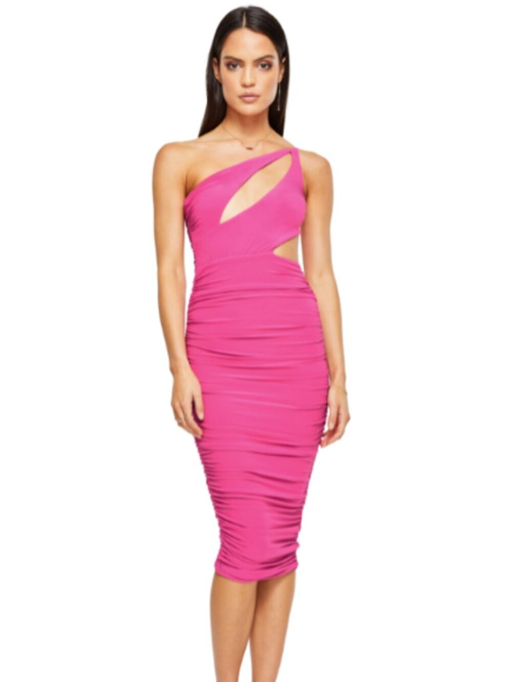 Nookie Envy Midi Dress - Neon Pink